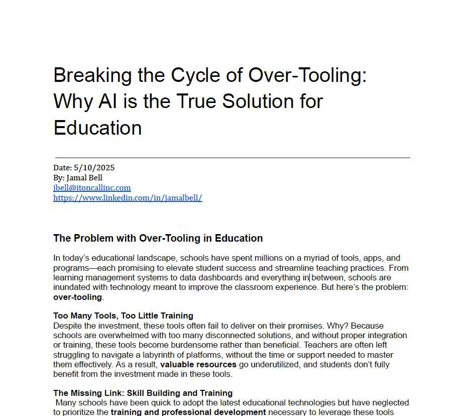Free Memorandum!
Breaking the Cycle No More Over-Tooling with AI